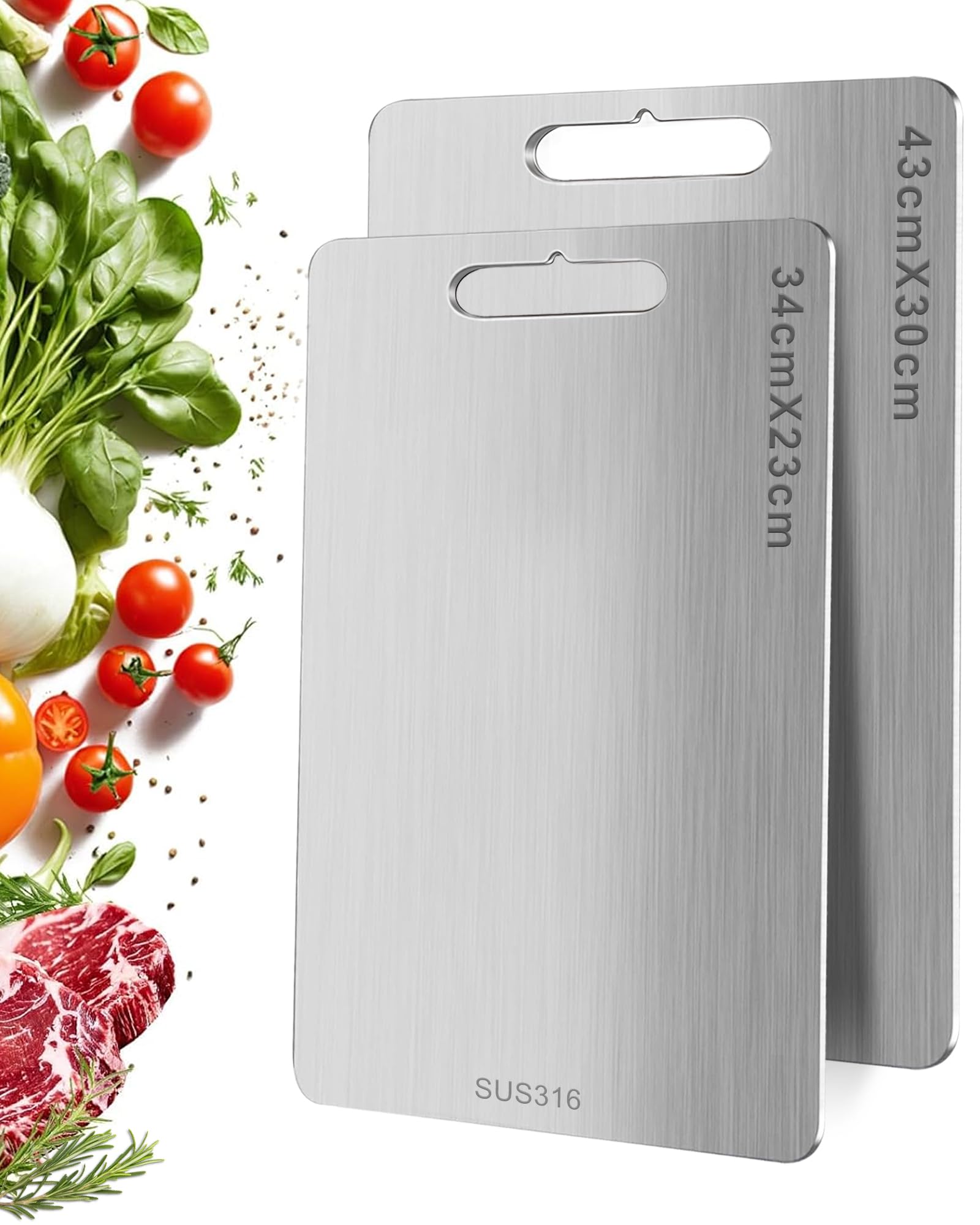 Surface Titane Anti-bactérienne Planche à Découper Titane S316Ti - Double Face Alimentaire - Anti-coupures Et Hygiénique Titanium Cutting Board