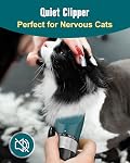 oneisall Cat Clippers for Matted Hair, 5-Speed Quiet Cat Grooming kit | Waterproof, 49dB Low Noise, 120min Long Battery Life LCD Display, 4 Guards With Comb and Scissor, For Long Thick Matted Hair