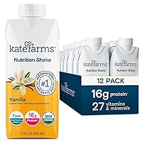Vista 1 de KATE FARMS - Batido de nutrición orgánica, sabor a vainilla, 16 g de proteína, 27 vitaminas y minerales, bebida sustitutiva de comidas, batido