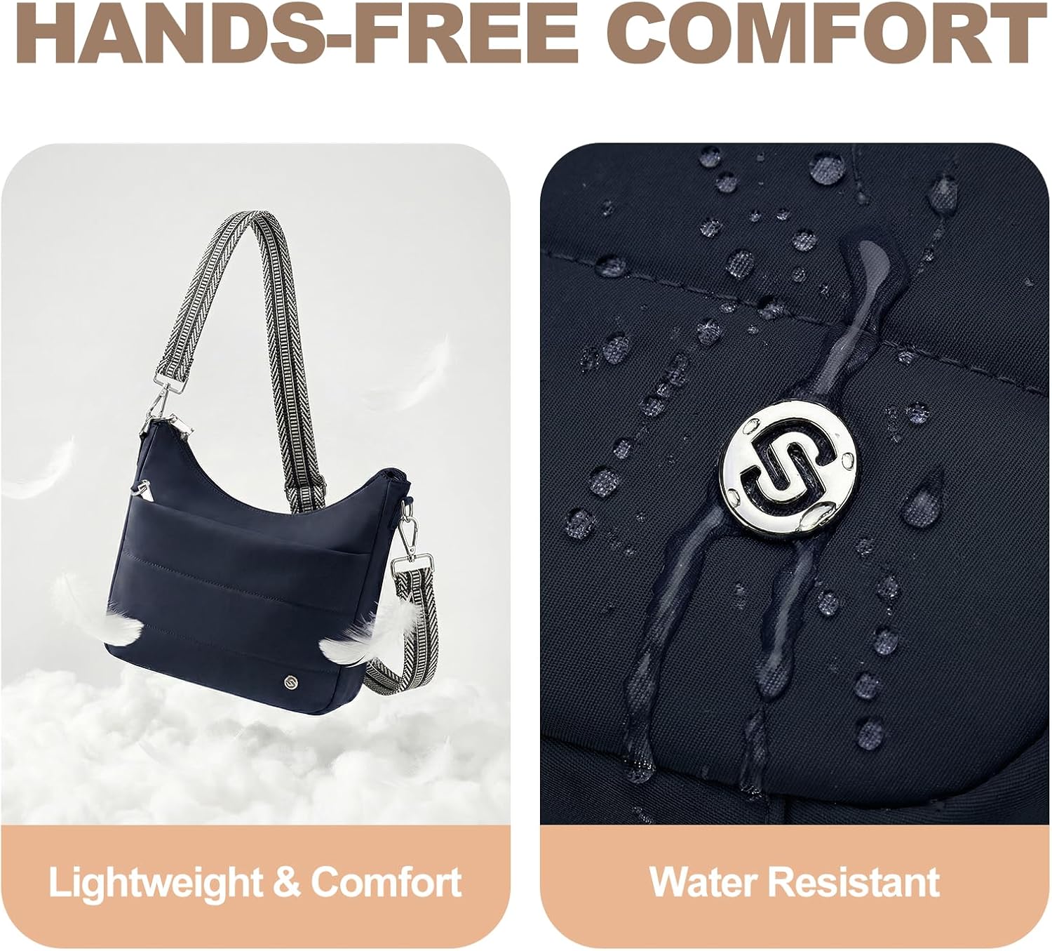 Anti Theft Crossbody Purse Hobo Crossbody Bags for Women, Quilted Puffer Bag Slouchy Built-in Wallet & RFID Blocking - Image 7