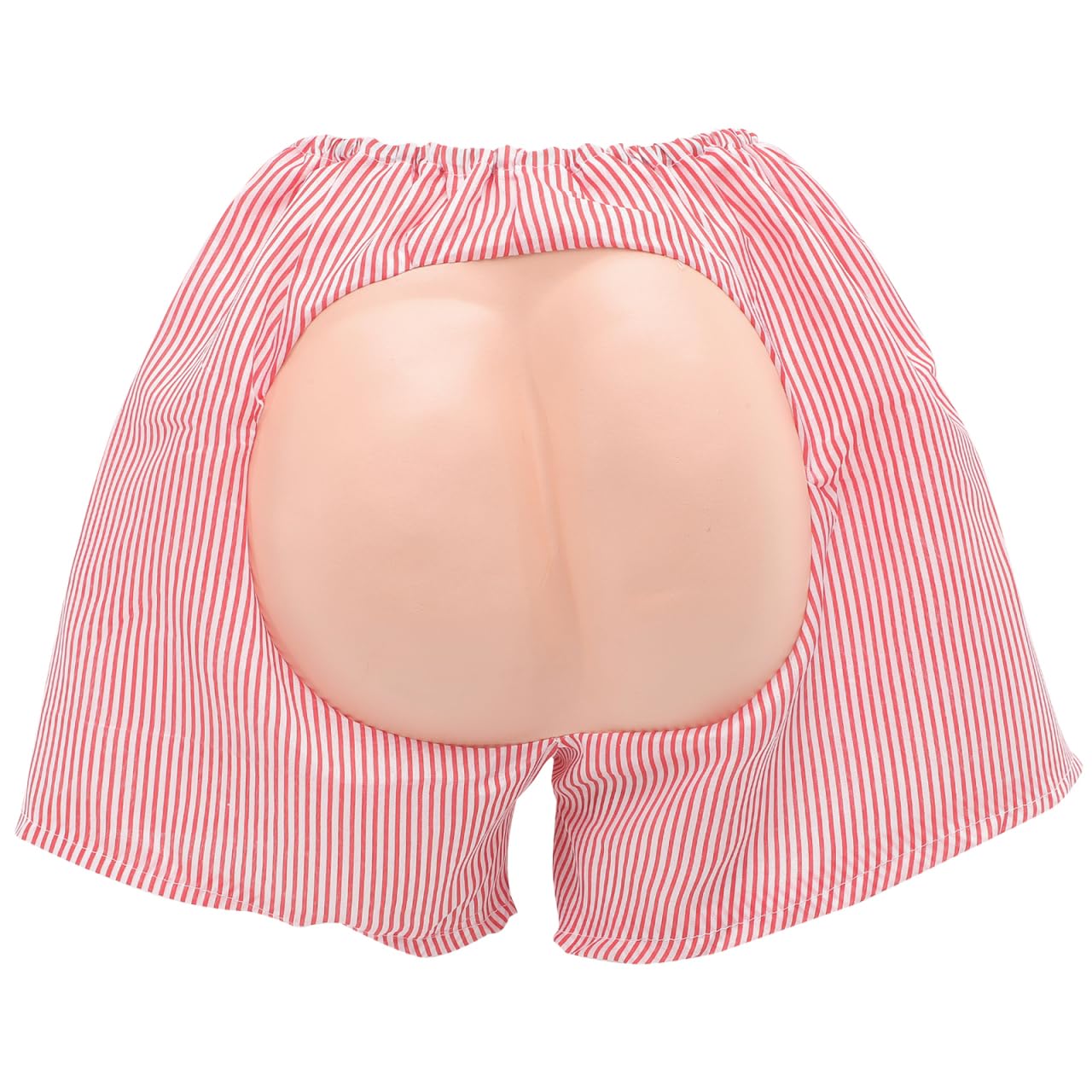 GALPADA Butt Costume Shorts Funny Mooning Costume Bottoms with Striped Design Elastic Waist for Halloween Party