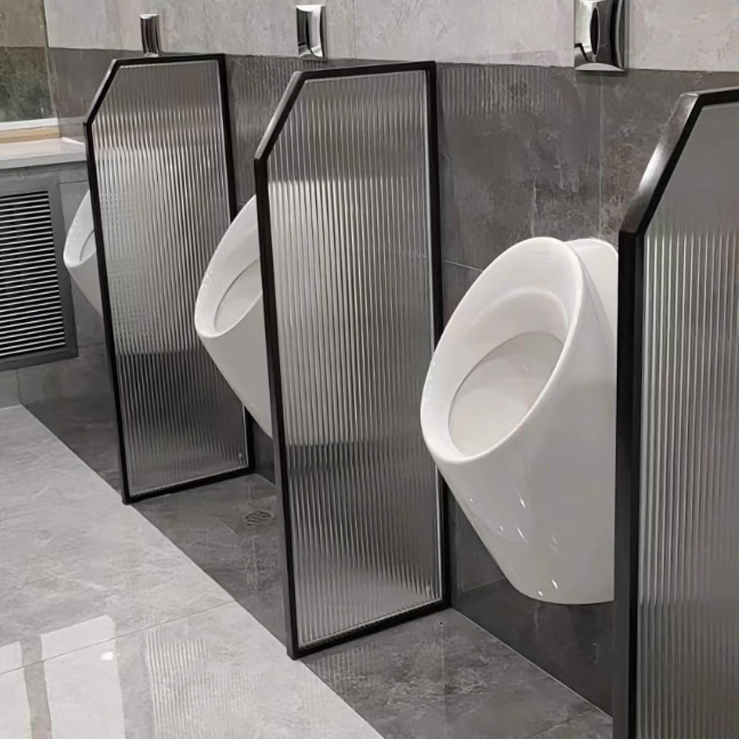 Glass Room Divider Office Partition Tempered Glass Panels Table Dividers Panels Partitions，Transparent Glass Urinal Partition Wall for Men, Enhanced for Public Restrooms, Ideal for Hotels, S