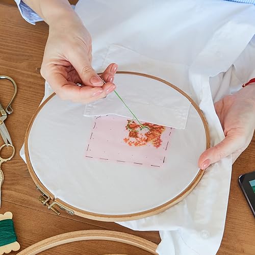 Vista 29 de Caydo Juego de 12 aros de bordado de 6 pulgadas, anillo redondo de punto de cruz a granel