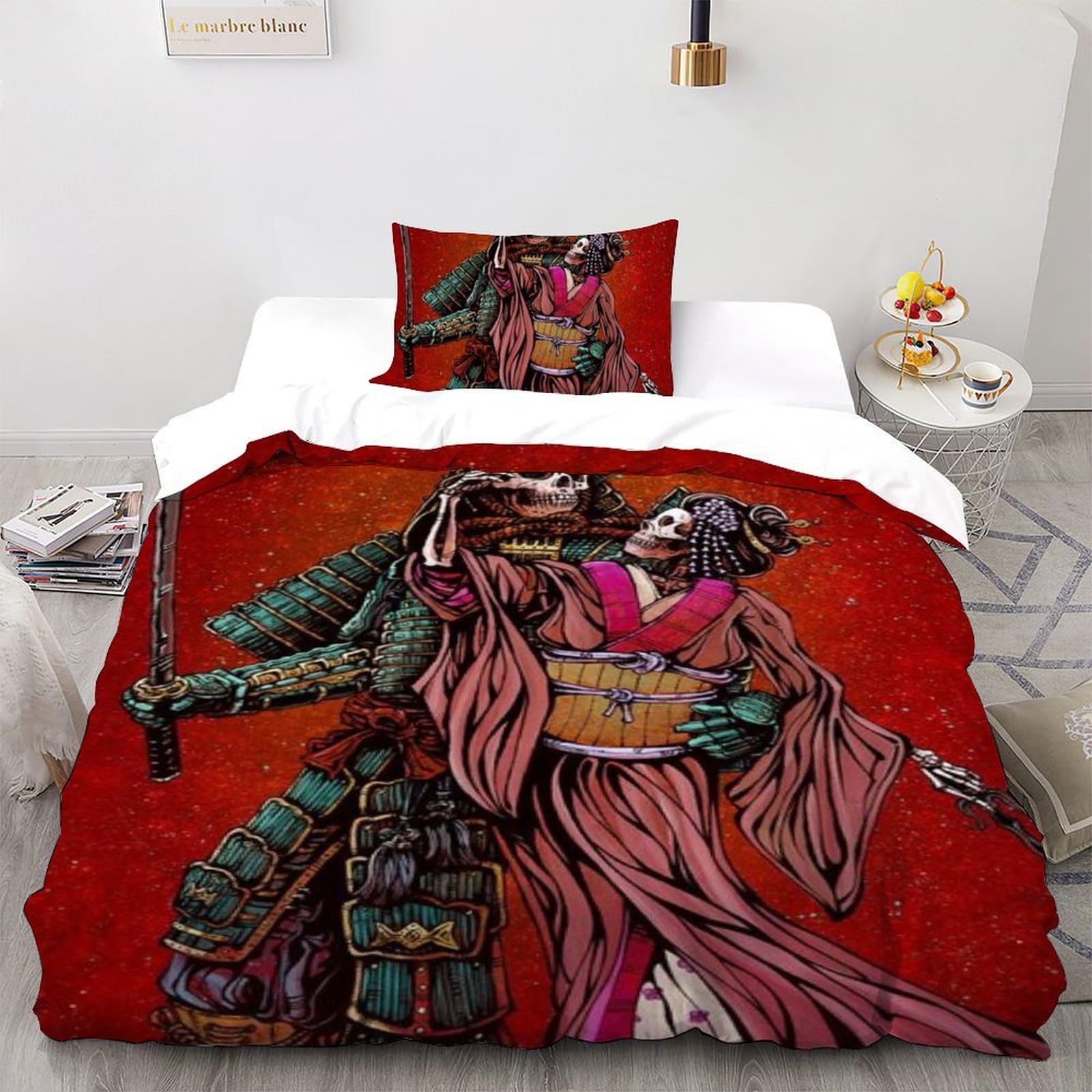 Housse de couette imprimé 3D danse rouge en microfibre douce pour enfant