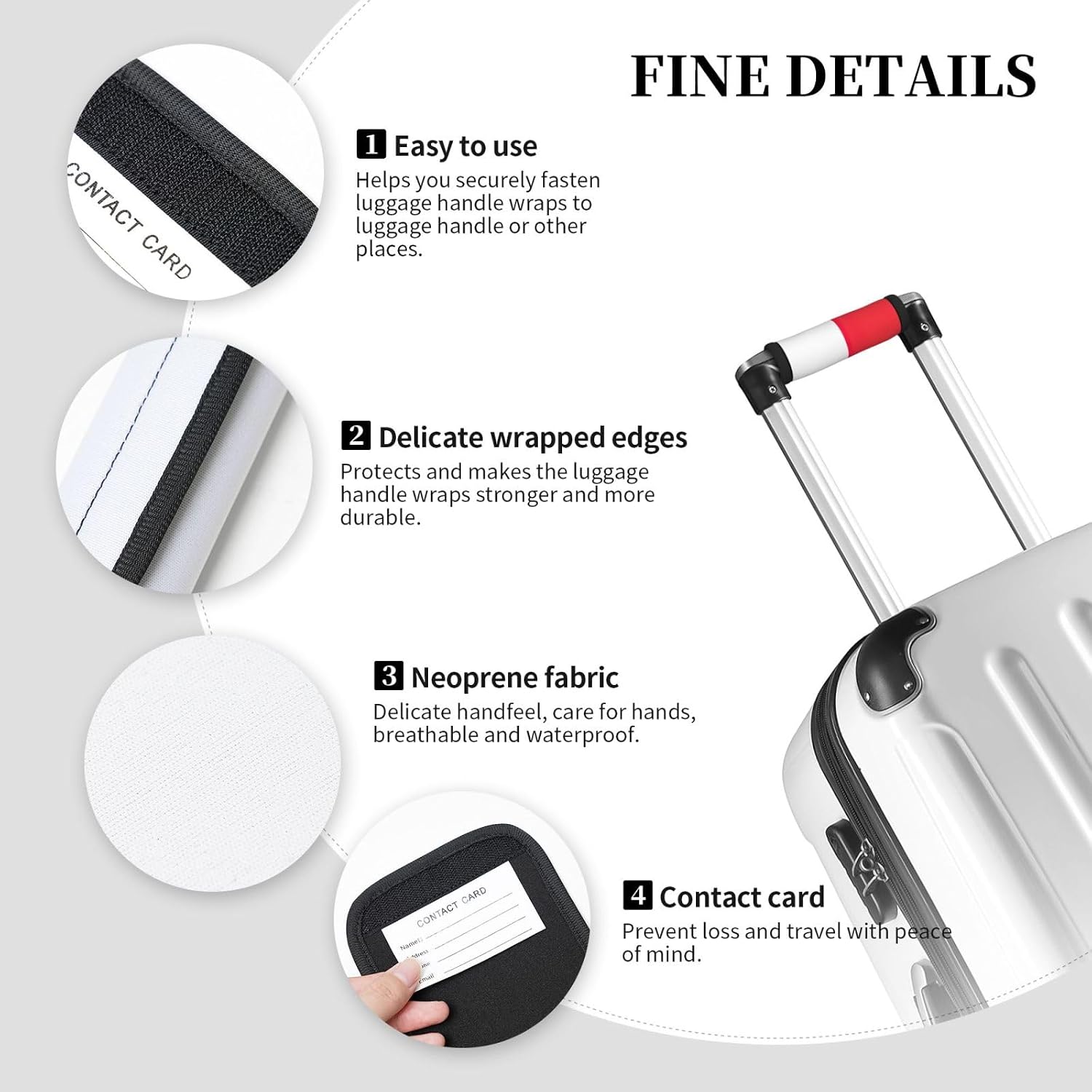 Indonesian Flag Print Neoprene Luggage Handle Wraps for Travel Handle Grip Luggage Identifier Suitcase 2Pcs