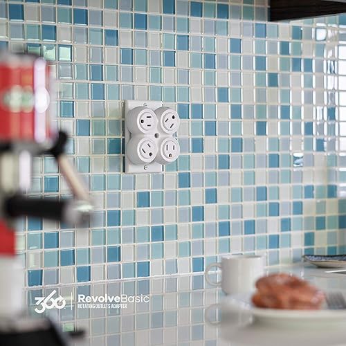 Miniatura 3 de 360 Electrical 36031 Revolve Basic 4 Adaptador giratorio multisalida, sin tamaño, blanco