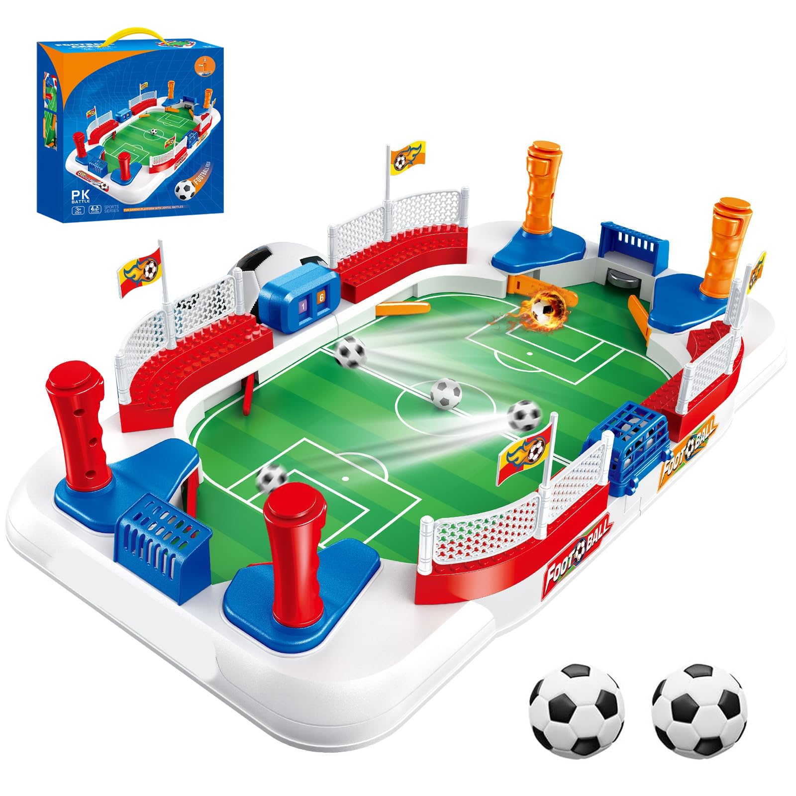 Futbolines para Niños, Futbolin Niños, Juego de Mesa Futbol, Regalos Futbol Niño, Mini Futbolin Interactivo para Dos Jugadores, para Cumpleaños, Juegos Familiares Entre Niño, Adultos