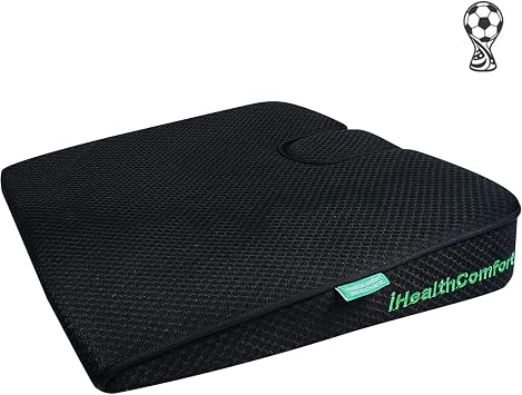 IHEALTHCOMFORT19.717.7inches Extra Large Sciatica Seat Cushion for Office Chair,Oversized Car and Truck Seat Cushion,U-Cut Long Sitting Pain Relief Chair Pad