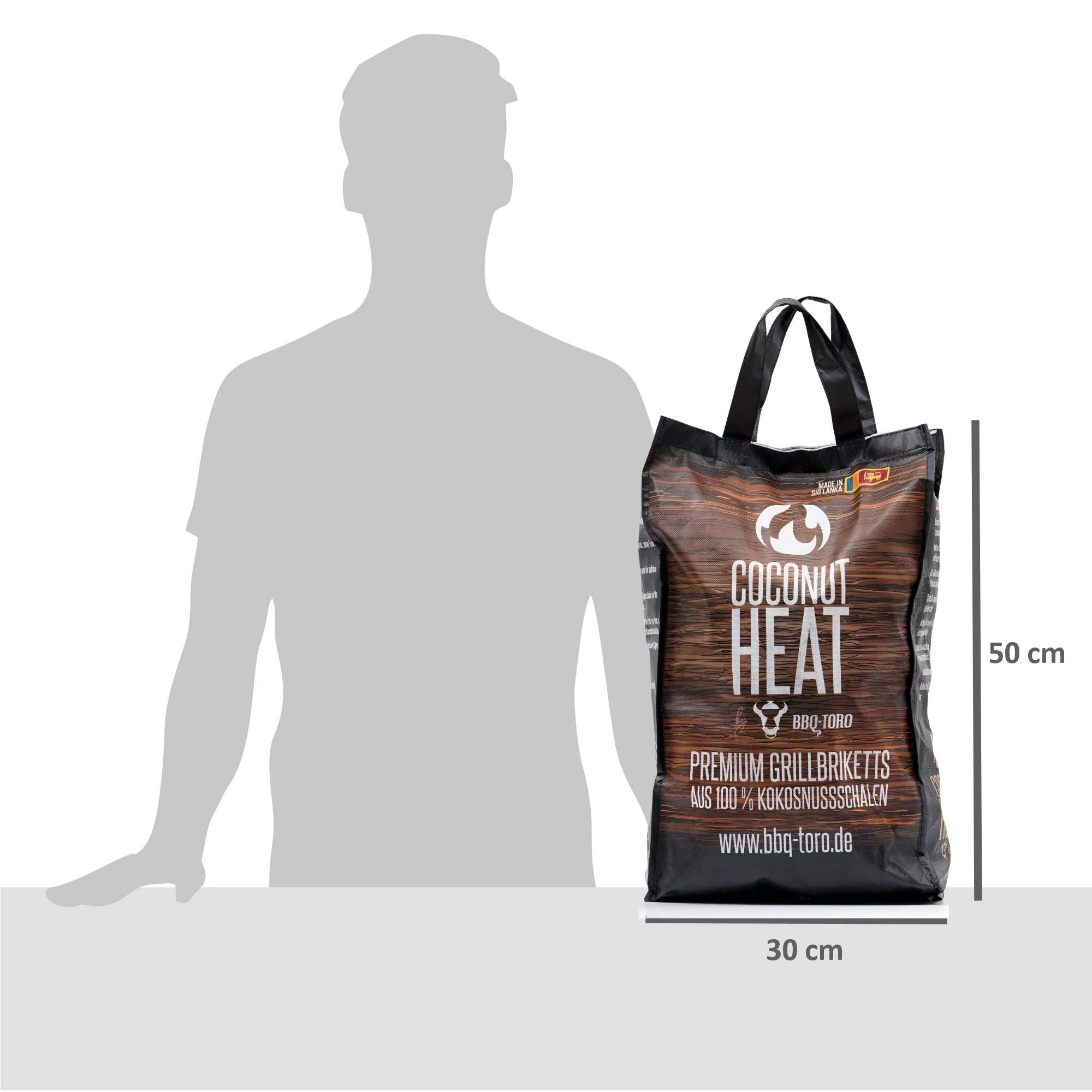 BBQ-TORO Wysokiej jakości brykiety do grilla w 100% z kokosa | 20 kg | węgiel kokosowy do piekarników holenderskich | Brykiety z muszli kokosowej