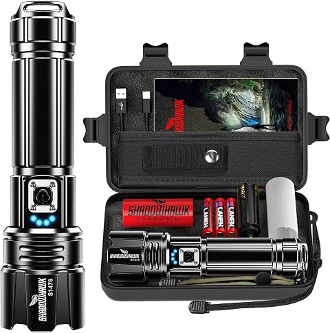 Shadowhawk Torcia LED Potente Professionale 500000 Lumen 12H Illuminazione