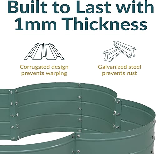 Miniatura 66 de Sunnydaze Cama de jardín de metal elevada de 11.75 pulgadas de alto, cama de jardín elevada galvanizada para exteriores para verduras y flores