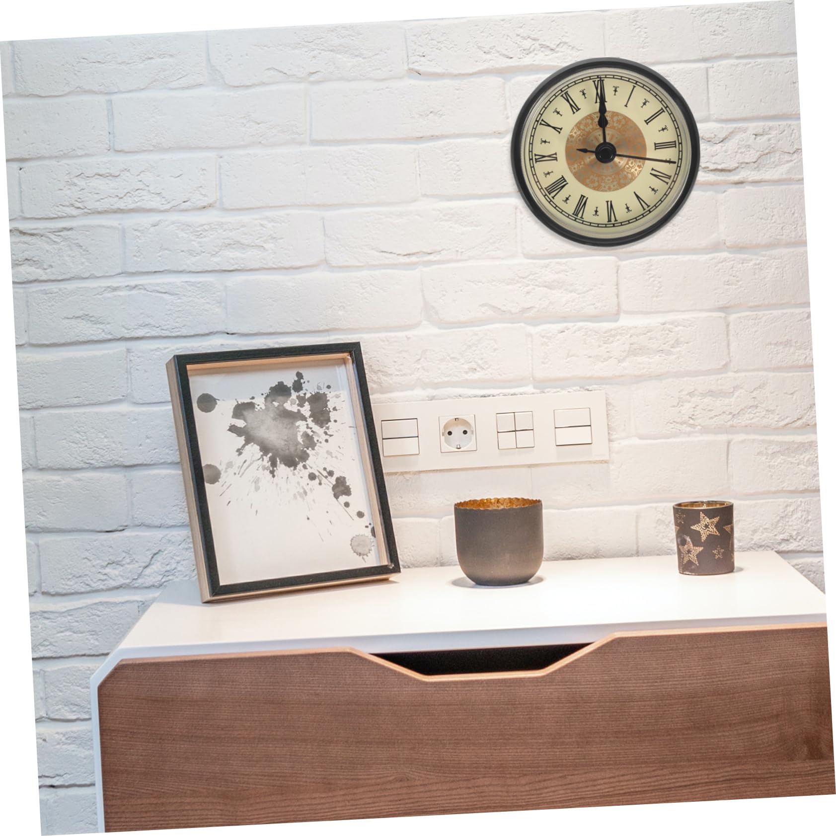 MAGICLULU 5 Stück Vintage DIY Uhrwerk mit Romanischen Ziffern Inlaid Clock Head Präzise Zeitmessung für Selbstgemachte Langlebig