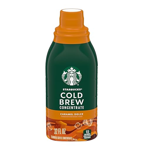 Starbucks Cold Brew Coffee Concentrate, Caramel Dolce Flavored Iced Coffee,