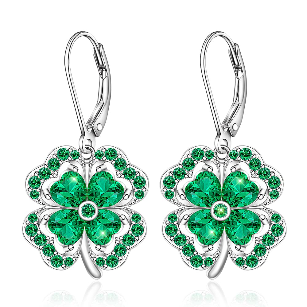 Talonior St. Patrick's Day Shamrock Earrings for Women