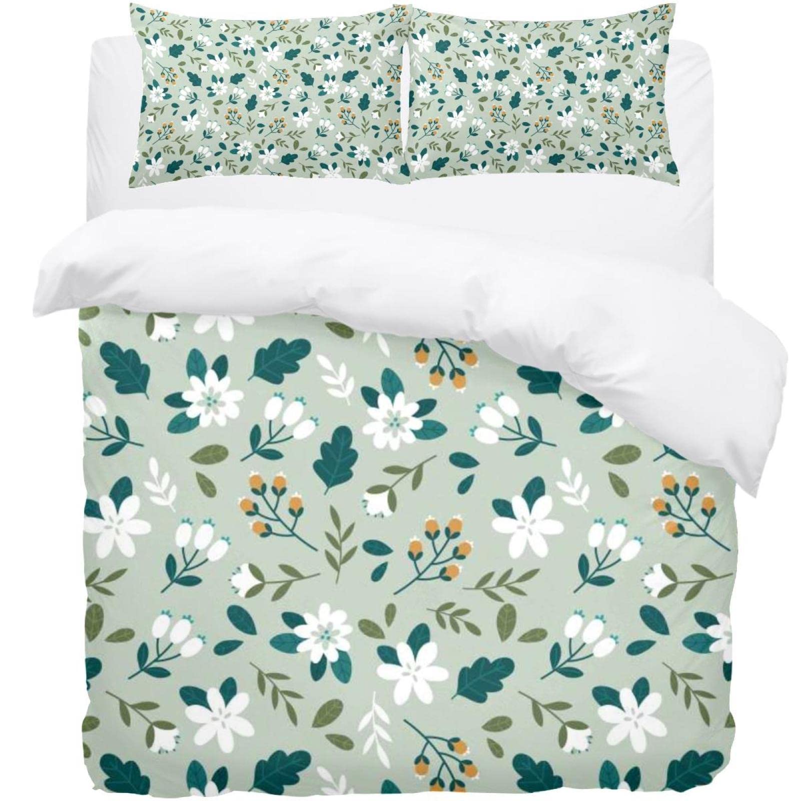 Parure de lit florale ultra douce avec housse de couette et taies pour un confort absolu