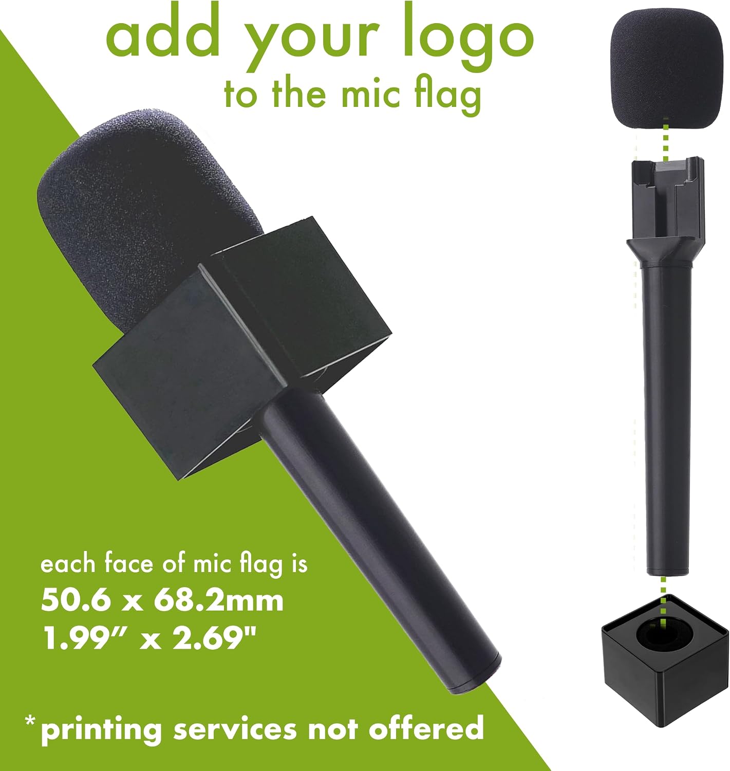 1pc Black Deluxe Macrokraft Interview Handle Adapter for DJI Mic, Rode, Hollyland Lark, Neewer, Godox and Other Wireless Pro Microphone Systems | Handheld Mount | Videography Audio Accessories