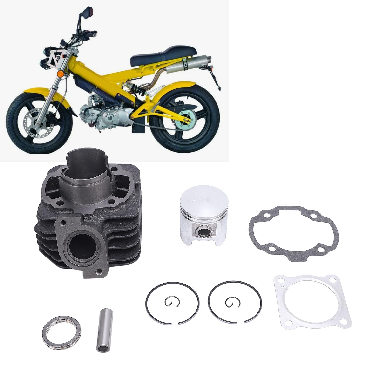 Kit de Cilindro de Gran Diámetro de 70, Clips de Pasadores de Anillos de Pistón de Culata Profesional con Juntas para Motores Verticales Refrigerados por Aire