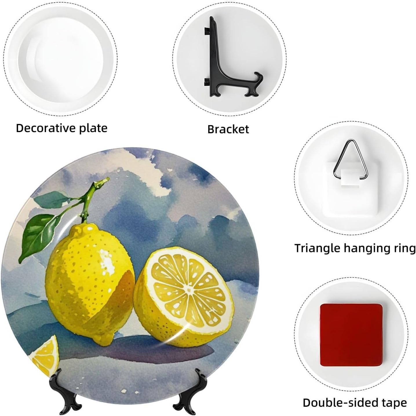 Decorative Plate Art Crafts Bone China Decorative Plate with Display Rack Souvenir Wall Decor Ceramic Ornaments Dinner Plates Ceramic Decoratives Plates for Home Office 10in