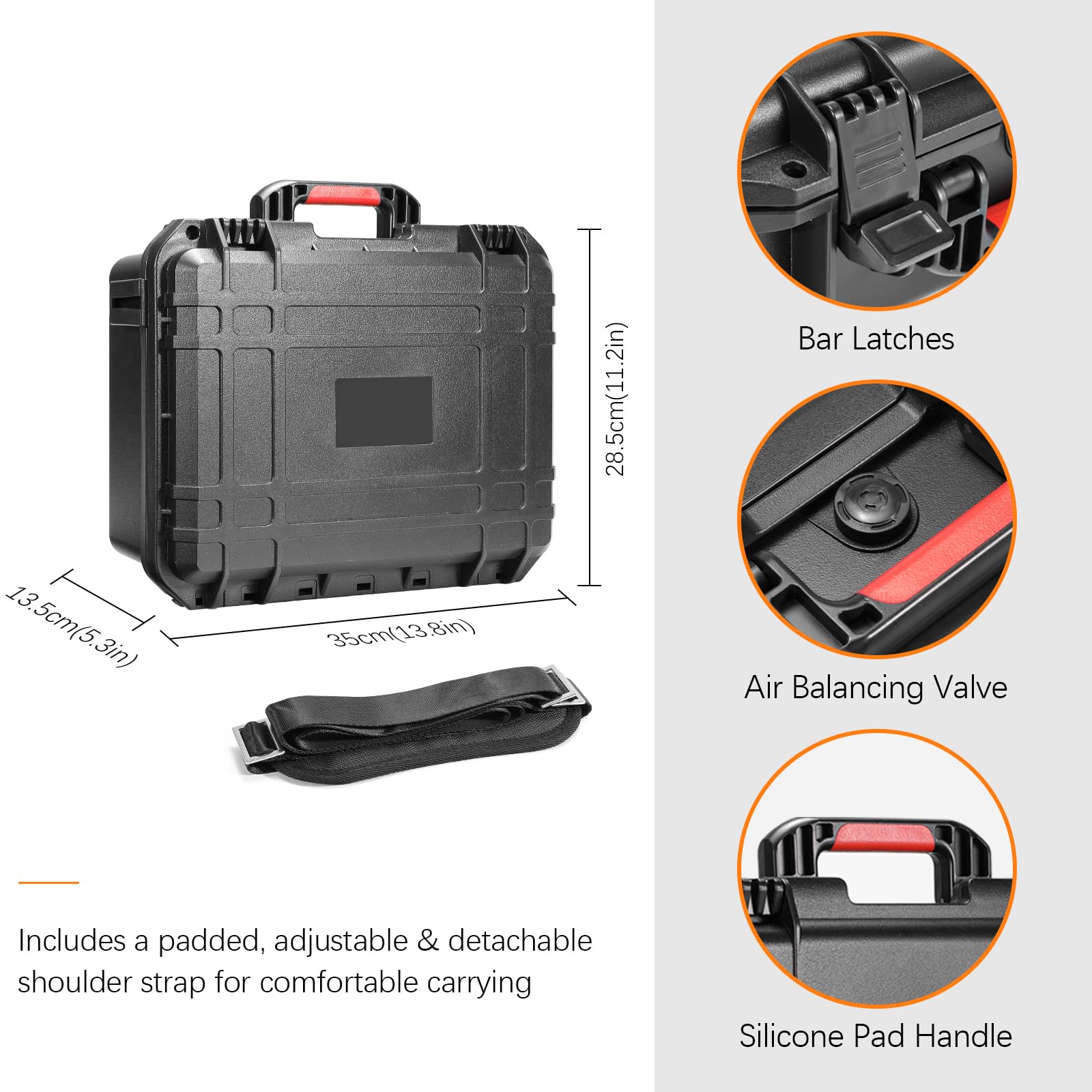 AMAZEAR Härtefall für Insta360 X5 / X4 Air Kamera und Zubehör, wasserdichte Schutzhülle im Hartschalen-Design, Speziell für das Insta 360 X5/X4 Air Diving Combo Kit entwickelt,13,8Zoll-Schutzhülle v2