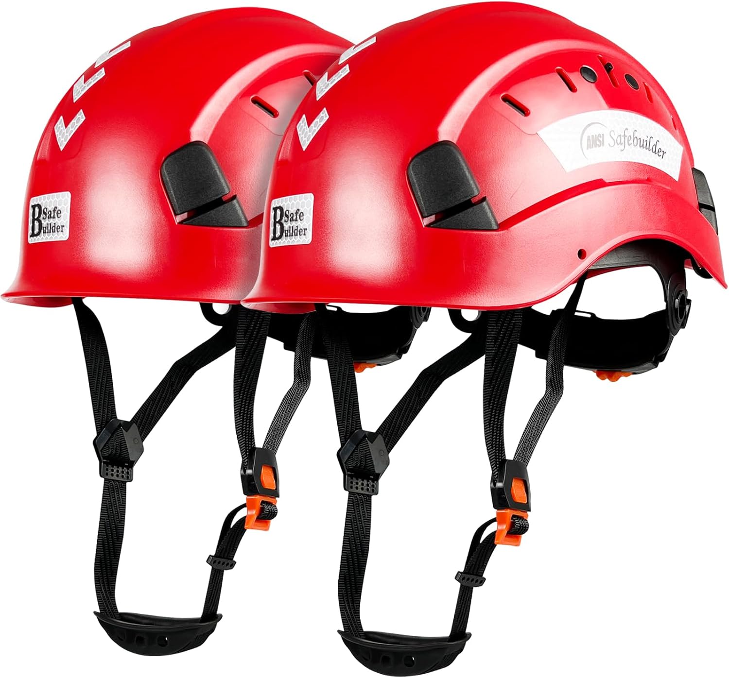 2Pcs Safety Hard Hat Construction Safety Helmet Slotted Ventilated w/Adjustable Ratchet 6-Point Suspension ANSI Z89.1-14 Industrial