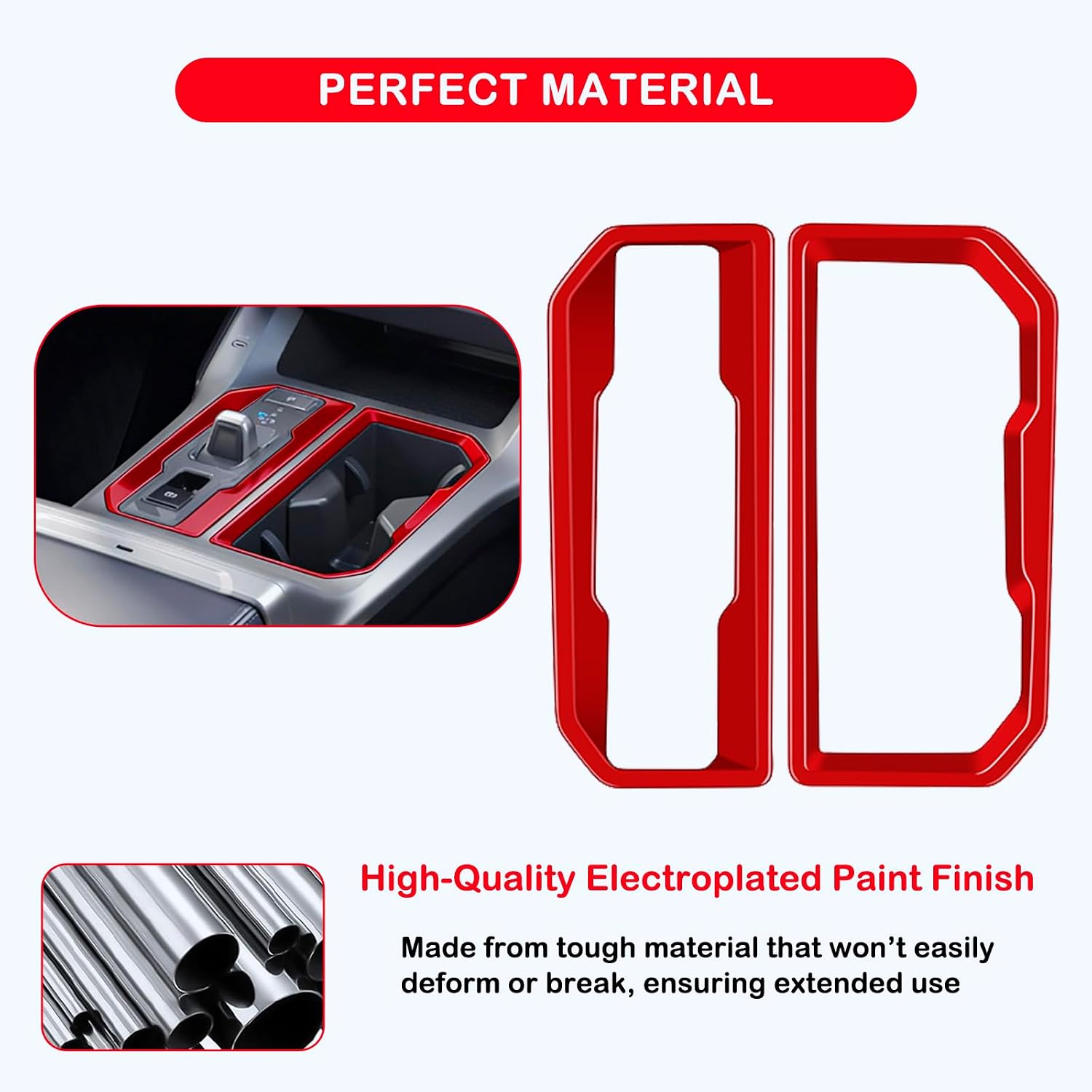 For 2026 Toyota RAV4 Hybrid Limited Center Console Only Fit Electronic Gear Selector ABS Shift Panel Cover Decor Trim, RAV4 Hybrid Limited Interior Accessories-Piano Red Finish image 4