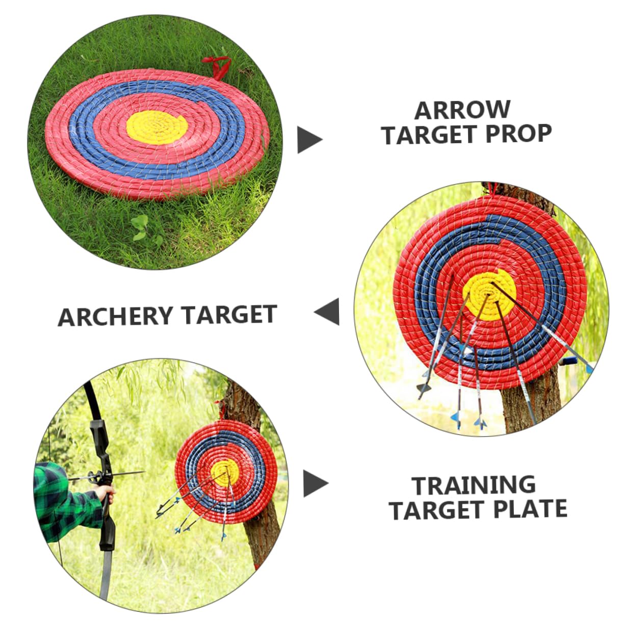 BRIGHTFUFU 1Pc Creative Round Grass Archery Target Durable Outdoor Practicing Supply for Shooting Skills Brightly Colored Design for Easy Visibility Present for Enthusiasts