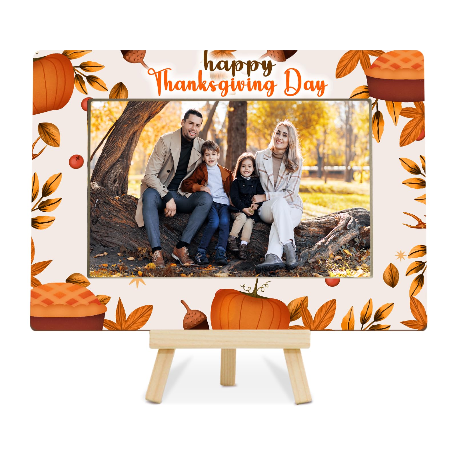 Cadre photo de Thanksgiving YSTEP 10x15 cm feuilles d'automne et citrouille J01