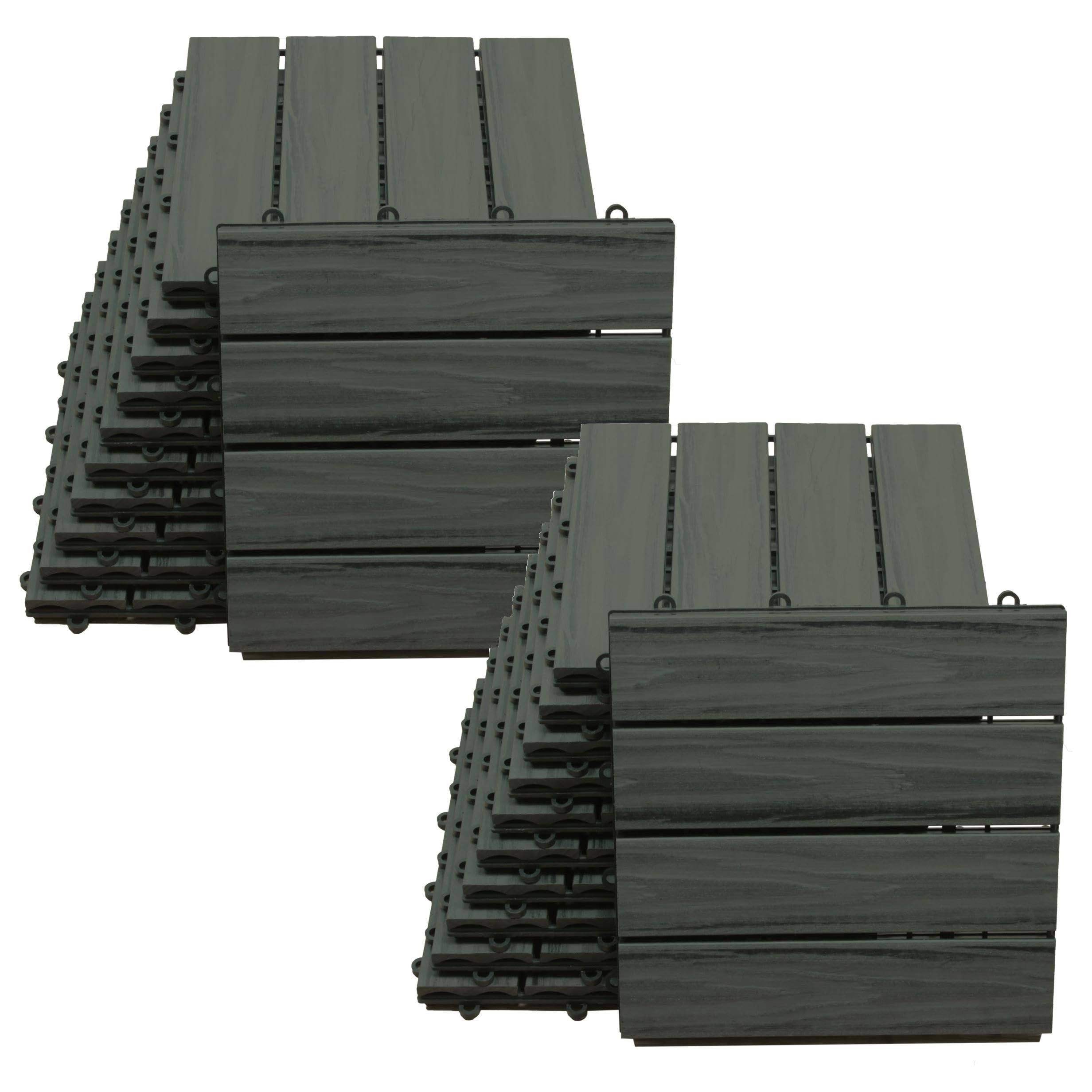 ESTEXO Piastrelle per terrazze in WPC Topmulti piastrelle da giardino, 30 x 30 cm, sistema a incastro antracite, 2 m²