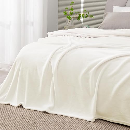 Miniatura 152 de BEDELITE Fleece Blanket White Throw Blanket for Couch & Bed, Luxury Plush Cozy Fuzzy Blanket 50" x 60", Super Soft Warm Lightweight Throw Blanket