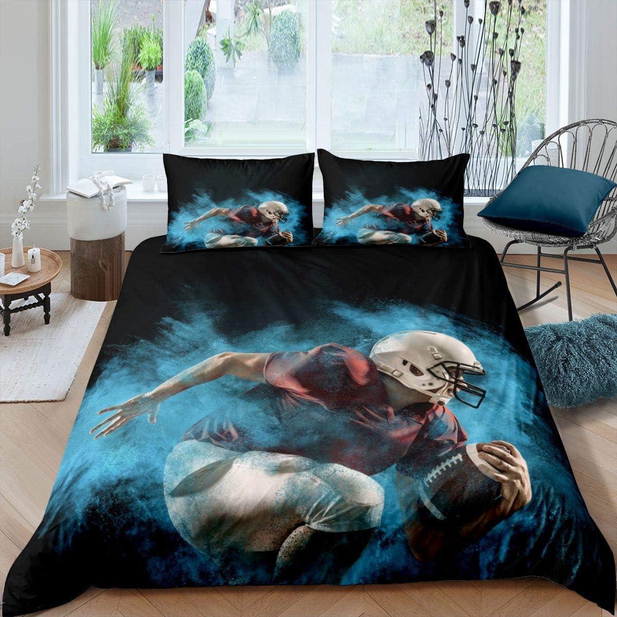 Parure de lit football américain adulte 2 personnes pour chambre de passionné