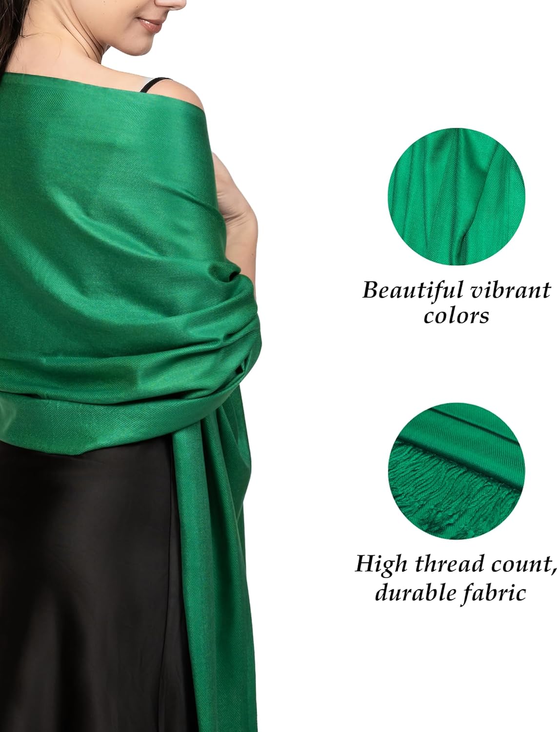 Achillea Soft Silky Pashmina Scarf for Women – Shawl Wrap for Evening Dresses, Bridesmaids, Weddings & Everyday Wear - Image 6