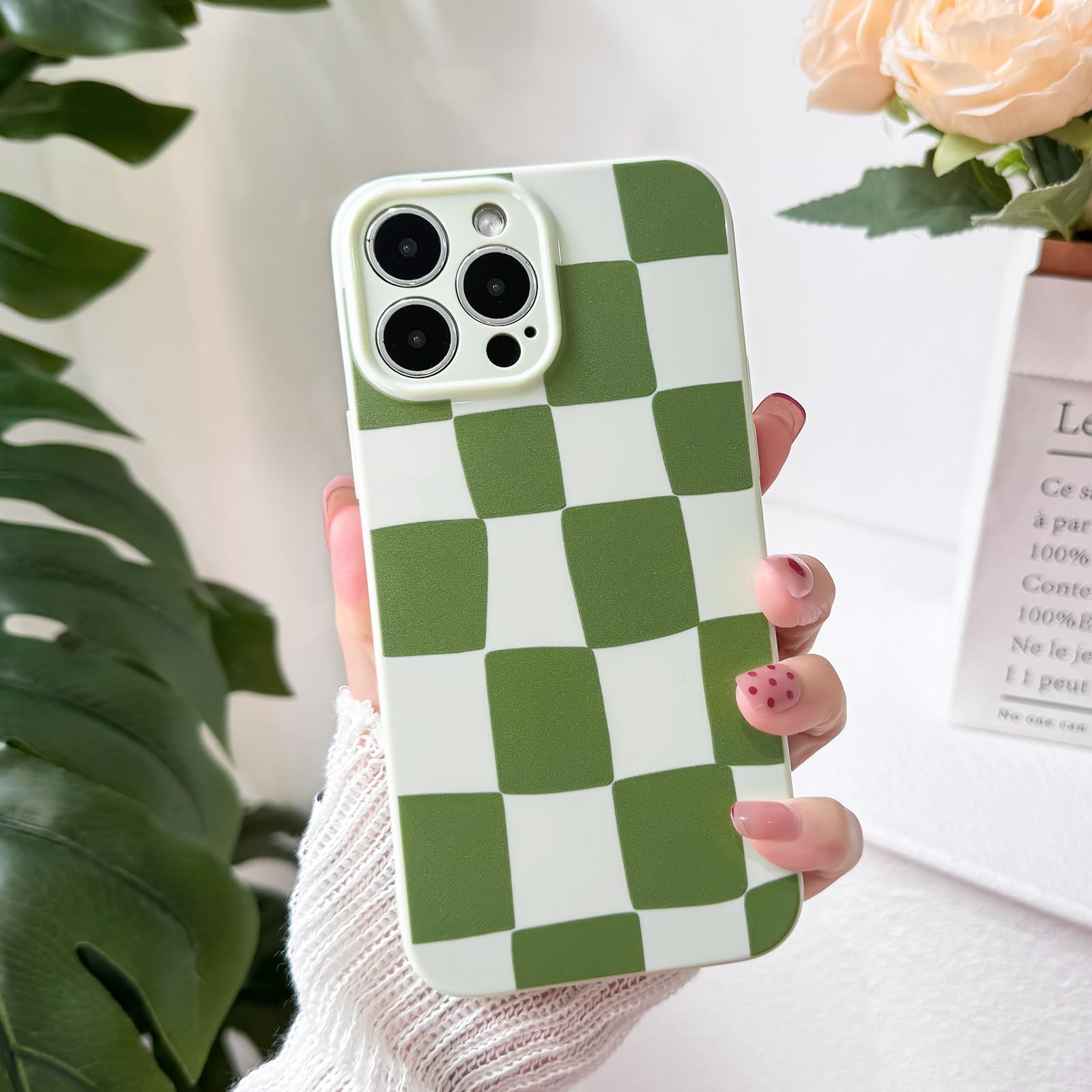 NITITOP Cover Per IPhone 16 Pro Max Con Design A Scacchi - Morbida Antiurto E Protezione Fotocamera