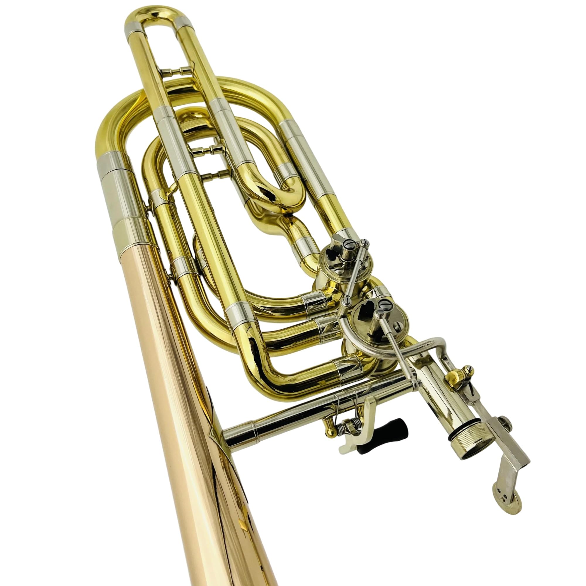 Lekki puzon Puzon basowy mosiężny dwukolorowy podwójny tłok profesjonalny instrument muzyczny z futerałem