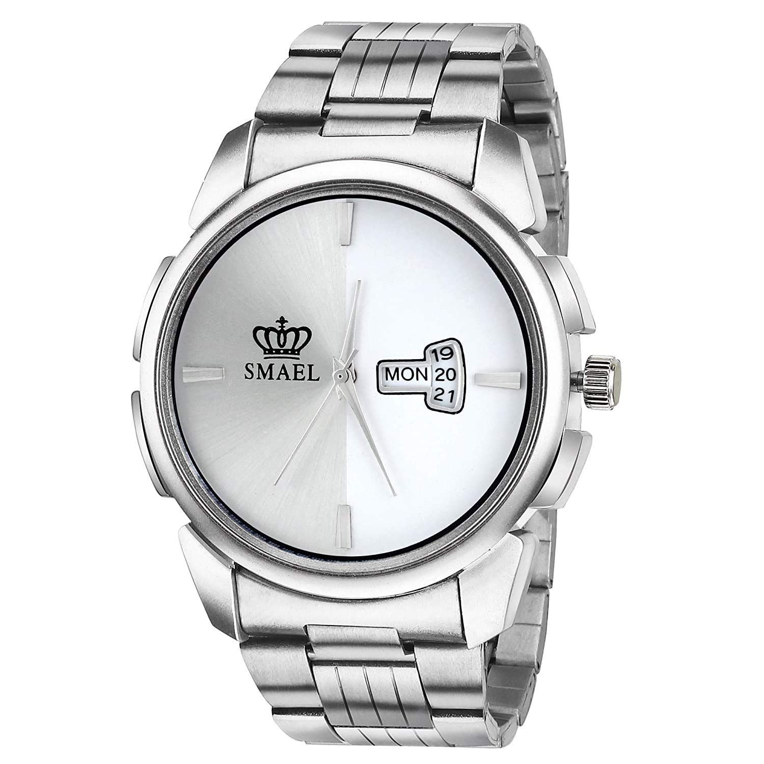 SMAEL Analog Mens Watch (Silver Dial Silver Colored Strap) (B07M6XYGQR) Amazon Price History, Amazon Price Tracker