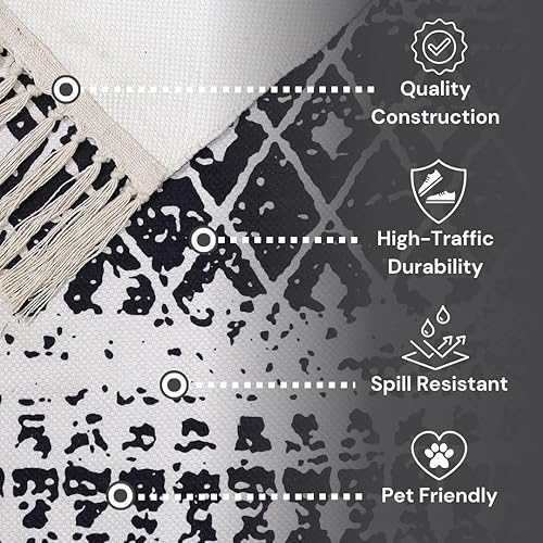 Miniatura 3 de Kaspene Home - Alfombra oriental ultrafina lavable naranja y azul, 4 x 6 - Para dormitorio, cocina, sala de estar y baño - Apto para niños y mascotas