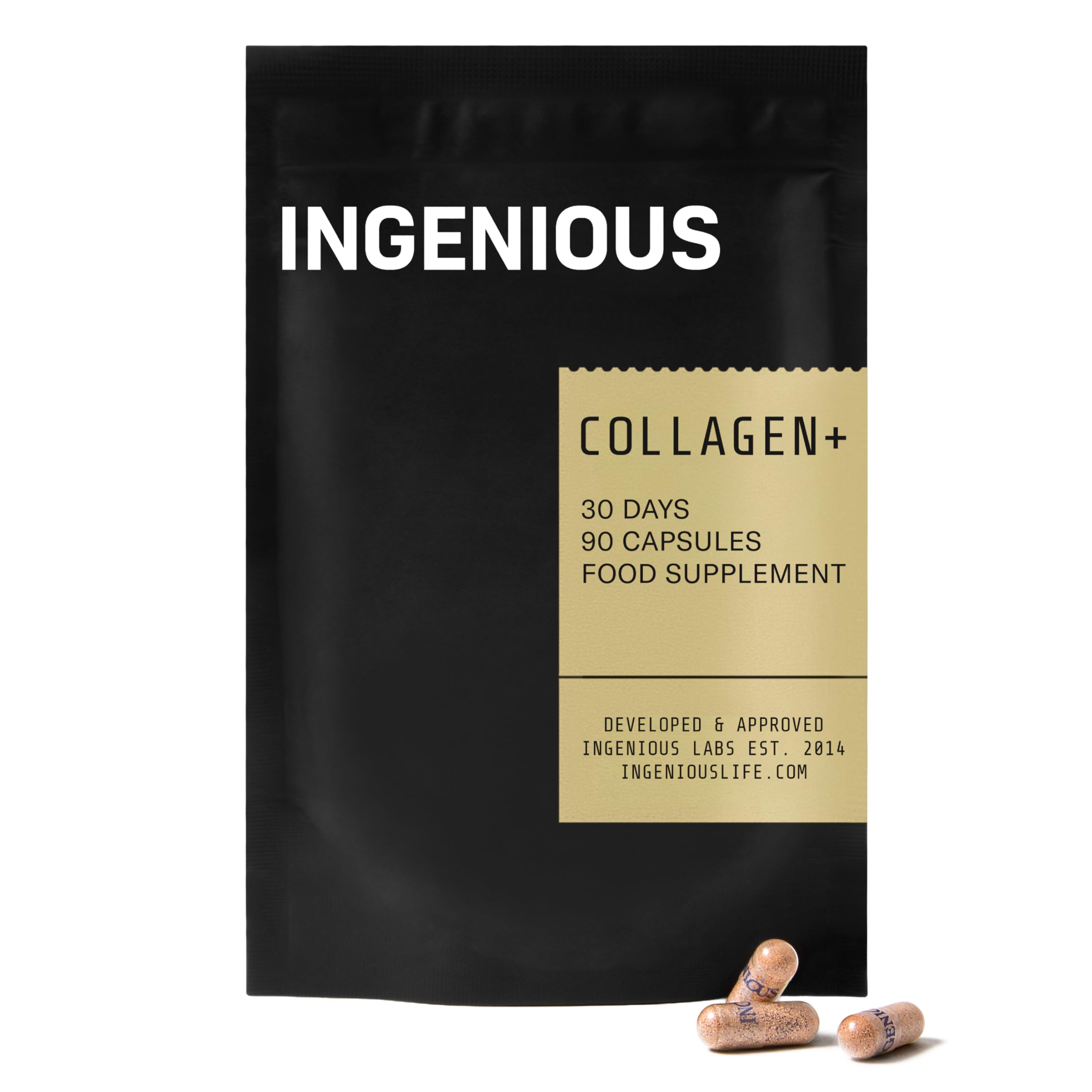 – Hydrolysed Marine Collagen Capsules, 100% Pure Marine Collagen Peptides Capsules with Hyaluronic Acid and Natural Astaxanthin, Supports Smooth Skin and Healthy Hair and Nails (30 Day Supply)