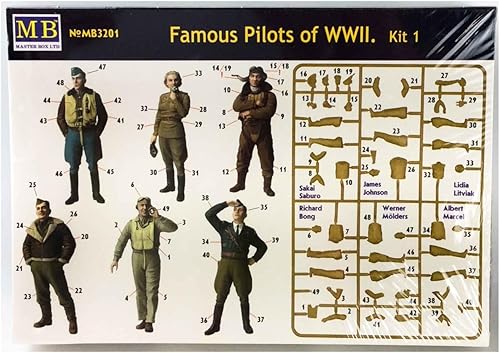 Miniatura 2 de Master Box Modelos 1/32 "Famous Pilots of WWII" Parte 1 - 6 figuras con folleto de biografías
