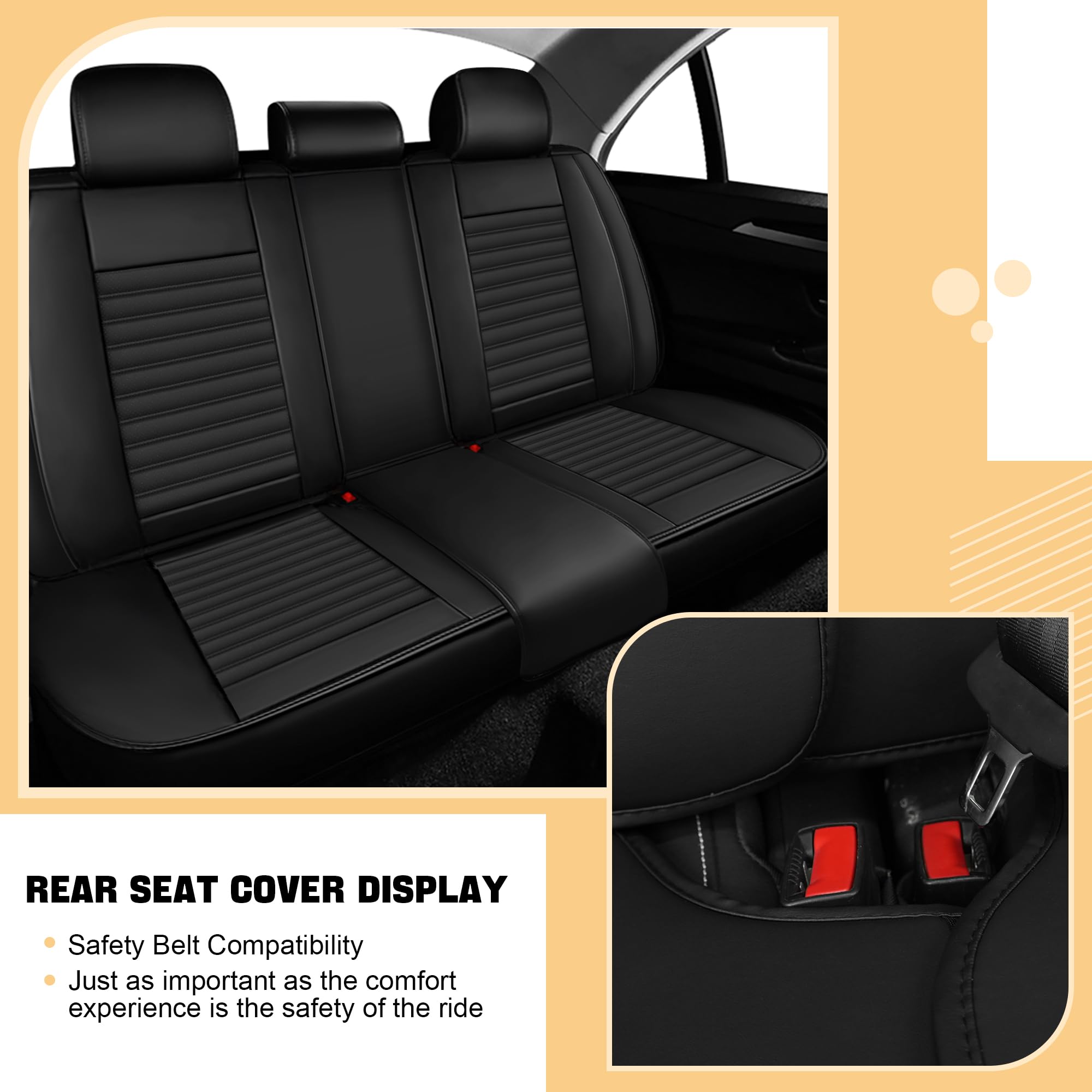 Car Seat Cover for Ford Escape 2000-2026 Full Coverage Nappa Leather Car Seat Protector Fashion Anti-Slip Waterproof Breathable — view 6