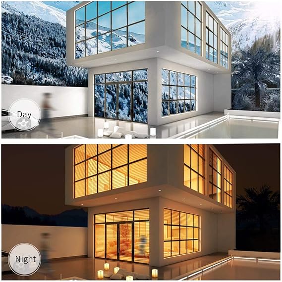 HOHOFILM Self-Adhesive Window Film One Way Mirror Film Daytime Privacy Decorative Heat Control Anti UV Window Tint for Home and Office, Silver 35.4x78.7