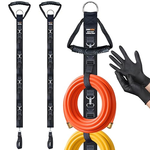 Extension Cord Organizer with 5 Detachable straps 2 PCS | Extension Cord Hanger, 5 Detachable Straps, Garage Garden Storage, For Cable, Hose, Rope, Tool - Cable Straps-A05