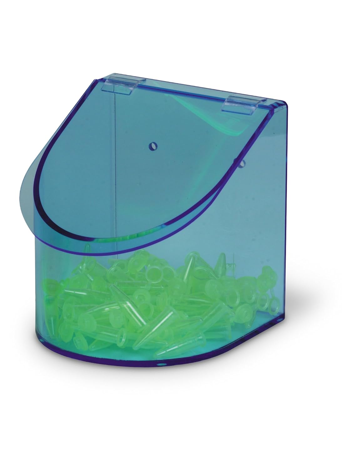 Heathrow Scientific HD23412 Neon Blue Acrylic Benchtop Dispensing Single Compartment Bin, 155mm Width x 155mm Height x 170mm Depth
