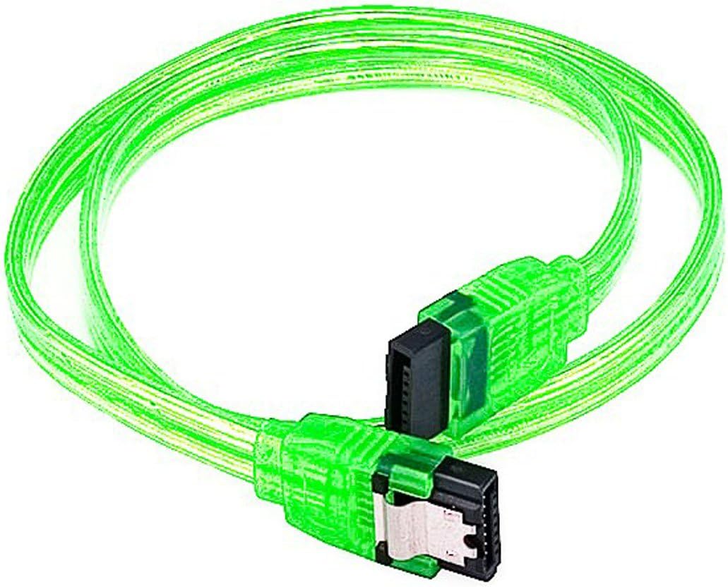 SATA3 Cables w/Locking Latch / UV Green - 18 Inches [Electronics] (1)