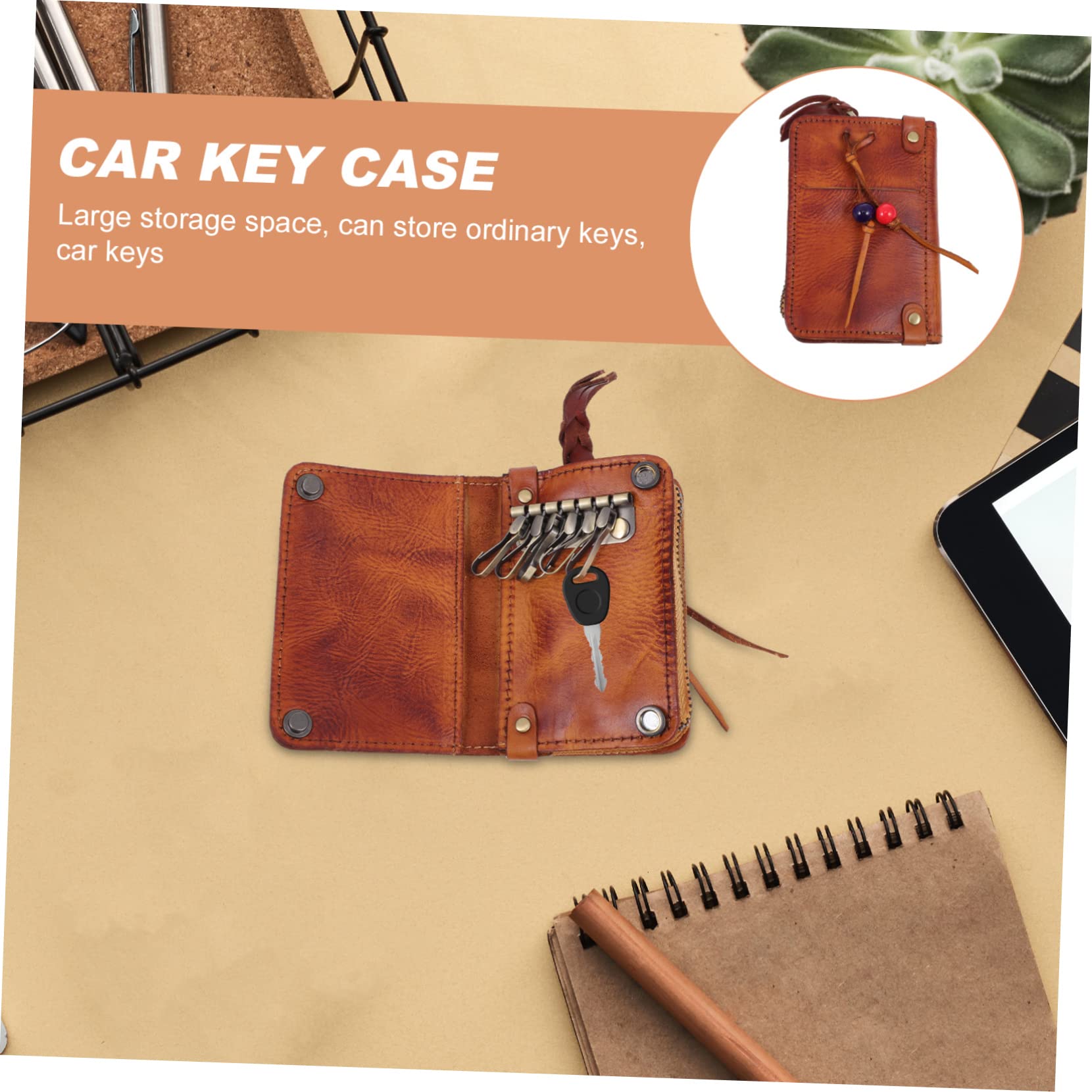 Mobestech 8 Piezas Caso Clave Bolsa De Licencia De Conducir Pu Llavero Cartera Llavero Para Hombres Llaveros Para Hombre Bolsa De Llaves Portátil Cartera Para Hombre De Licencia De