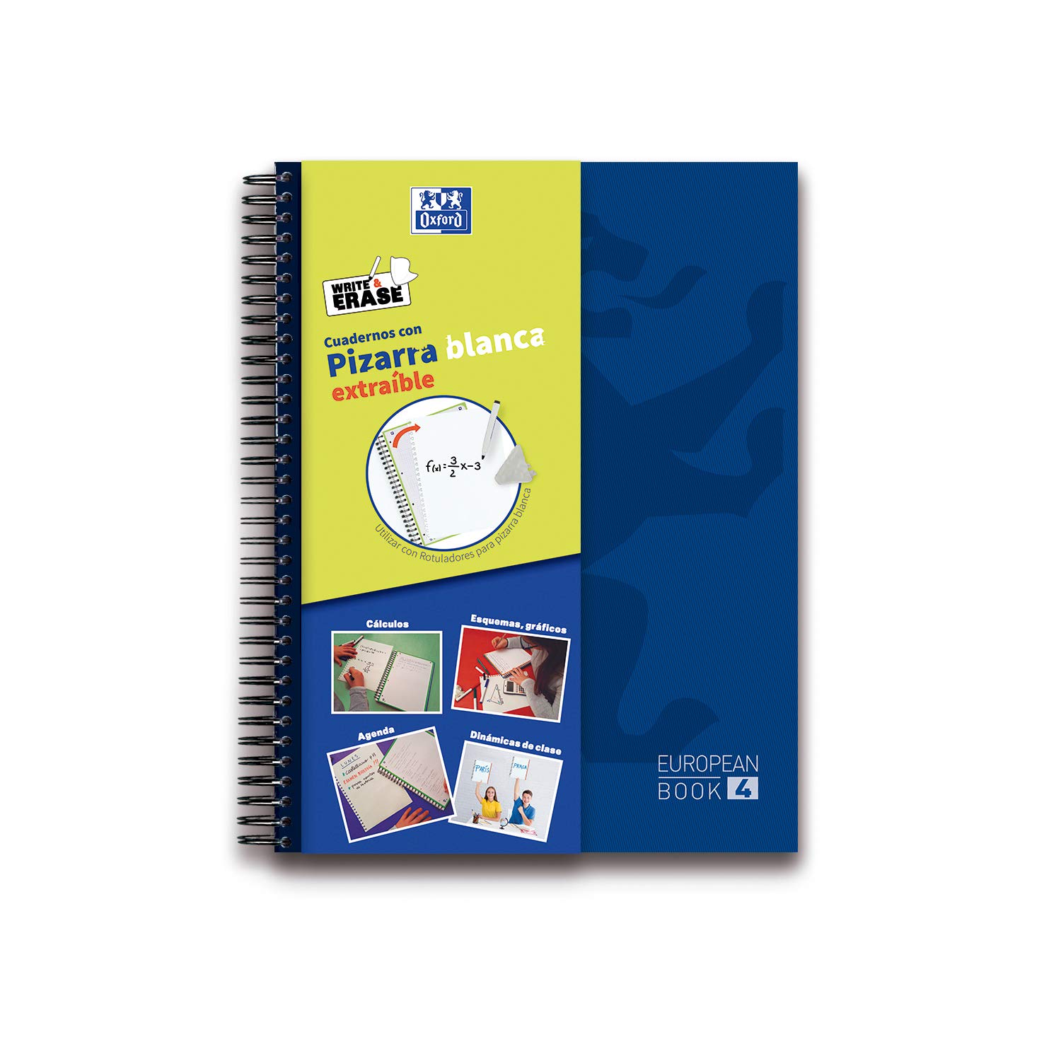 Oxford Paquete 5 Europeanbook 4 Write & Erase School Classic Te A4+ 120H 5X5 Con Scribzee