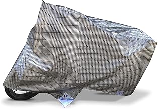 TUFFPAULIN Bike Cover, Standard Size, Silver Color, UV Protection & Water Resistant Dustproof Plastic Bike Body Cover for Two Wheeler, Scooter, Motor Cycle with Carry Bag- No. 1