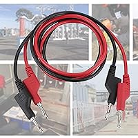 Vista 5 de Sumnacon 2 cables de prueba de enchufe de plátano a plátano, cables de prueba apilables de 0.157 in, cables de clip de multímetro para pruebas