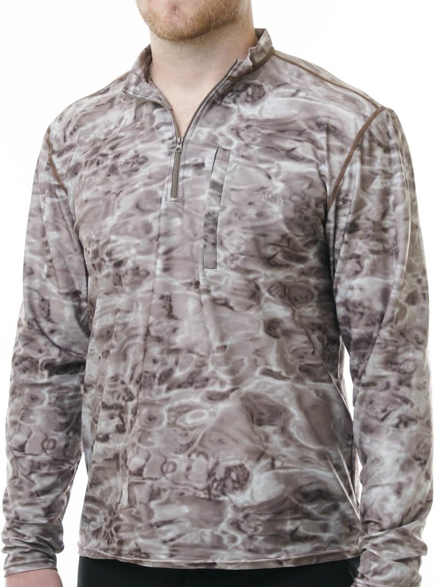Aqua DesignZip Rash Guard Men: Long Sleeve Mens UPF 50+ UV Protection Shirt