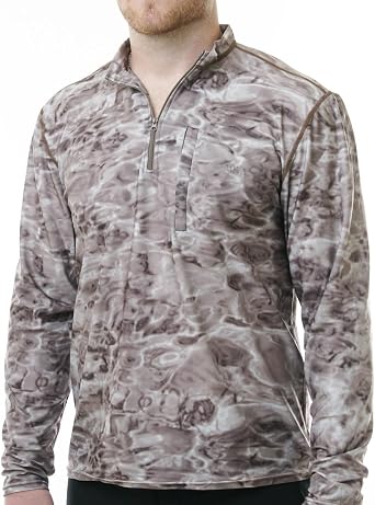Aqua Design Zip Rash Guard Men Long Sleeve Mens UPF 50+ UV Protection Shirt