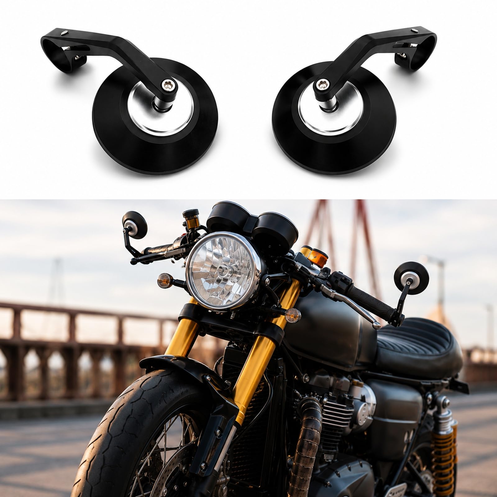 Amazon | J.H.T バーエンドミラー 左右セット 丸型 13-19mm対応 CNC