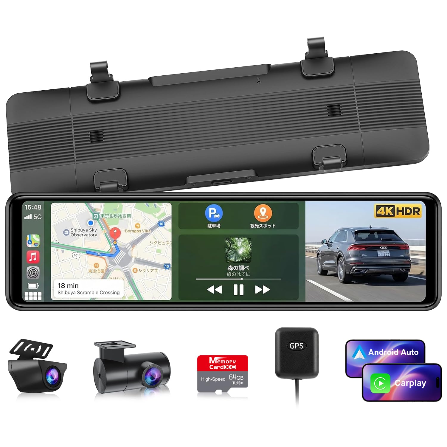 Amazon.co.jp: 【2026年完全版】1台3役！CarPlay/Android Auto&前後